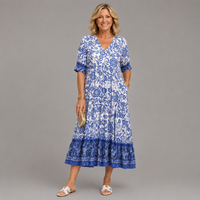 Keisha Graceful V-Neck Floral Dress