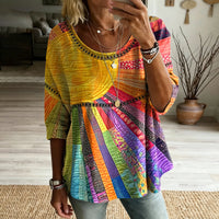 Amber Autumn Patchwork Knit Sweater