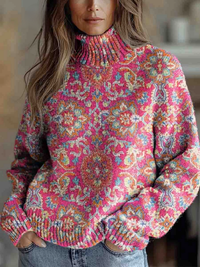Isla - Retro Bloom Turtleneck