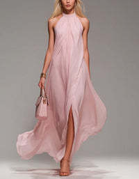 Beatrice Halter Chiffon Maxi Dress
