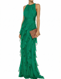 Eloise Ruffled Chiffon Maxi Gown