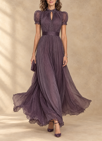 Elia | Gathered Waist Keyhole Maxi Dress