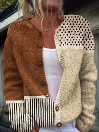 Elodie | Patchwork Knit Cardigan