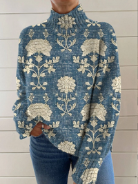 Lilian - Timeless Floral Turtleneck