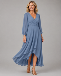 Mia Elegant V-Neck Long Dress