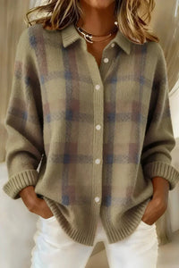Tessa | Cozy Checked Knit Cardigan