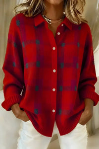 Brynn | Soft Plaid Button Cardigan