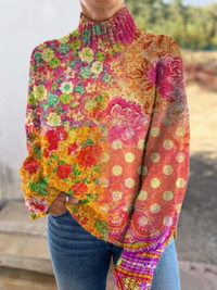 Abby - Floral Polka Dot Turtleneck