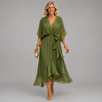 Monica V-Neck Wrap Dress