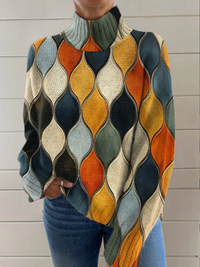 Elara - Abstract Print Turtleneck