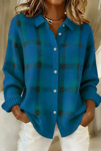 Kensley | Brushed Knit Plaid Cardigan