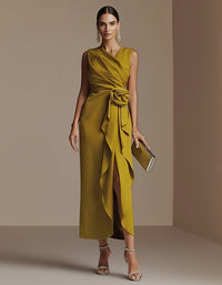 Harriet Draped Satin Midi Dress