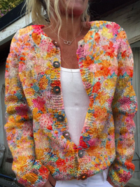Helene | Painted Floral Cardigan