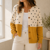 Monette | Yellow Button Cardigan