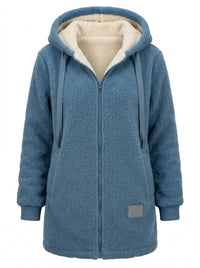 The Phoebe Hooded Zip-Front Fleece Jacket