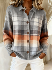 Marlena | Warm Ombre Plaid Cardigan