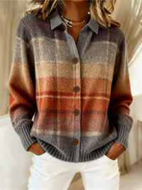 Edie | Autumn Ombre Plaid Cardigan