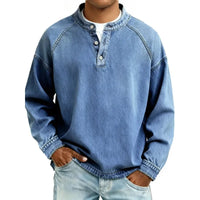 The Stanley Vintage Henley Denim Shirt