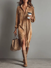 Estela | Midi Corduroy Dress