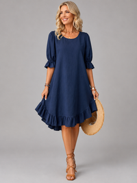 Elira Ruffle-Hem Comfort Dress