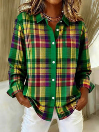 Holly Vintage Plaid Blouse