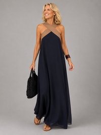 Velora Cross-Neck Maxi Dress