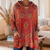 Lisette | Retro Print Hooded Tunic