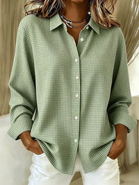 Pamela Gingham Button-Front Blouse