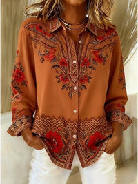 Rebecca Terracotta Floral Blouse