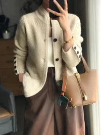Penelope | Contrast-Button Knit Cardigan
