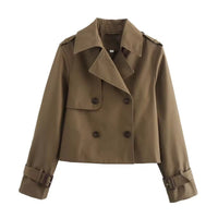 Eugenia Cropped Double-Breasted Trench Coat