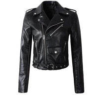 Rachel Cropped Belted Moto Jacket