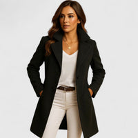 Blanche Tailored Notch-Lapel Long Coat