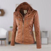 Lucinda Hooded Moto Jacket with Removable Hood
