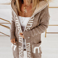 Rosabel Hooded Open-Front Knit Cardigan