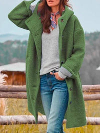 Eleanor Longline Hooded Button-Front Coat