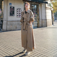 Leona Oversized Double-Breasted Long Trench Coat