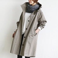 Maisie Oversized Hooded Button-Front Coat